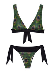 Stylish Print Split Bikini Swimsuit