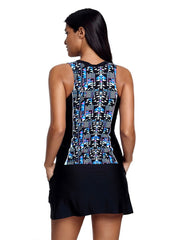 Strand-Badeanzug mit Reißverschluss und Weste, zweiteiliges Set