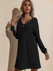 V-neck sexy knitted dress