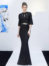 Vestido de noche largo de cola de pez de alta gama