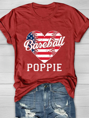 Baseball Poppie Flagge T-Shirt