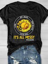 Camiseta con estampado de girasoles de mamá de béisbol y sóftbol
