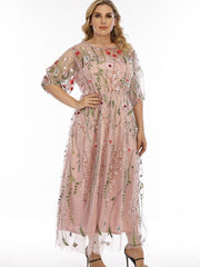 Vestidos de fiesta con bordado de malla