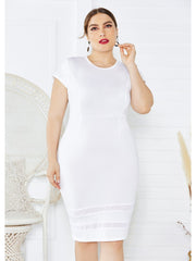 Elegante Plus-Size-Kleider aus festem Netzstoff