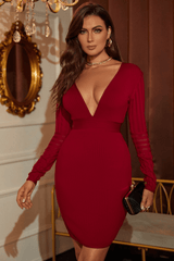 Vestido Bandage con escote en V profundo de Amorette