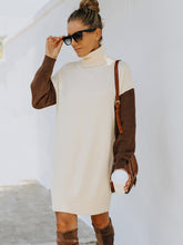 High neck loose knit dress