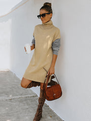 Vestido de punto suelto de cuello alto