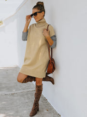 Vestido de punto suelto de cuello alto