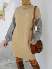 Vestido de punto suelto de cuello alto