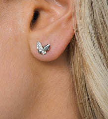 Pendientes de mariposa de plata