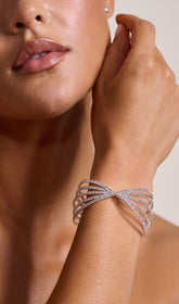 Brazalete de plata con diamantes