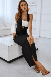 Vestido maxi de vendaje de una sola manga Evie