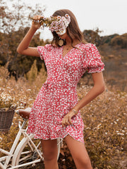 Vestido estampado rojo