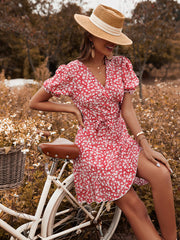 Vestido estampado rojo