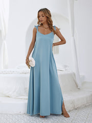 V-neck Casual Loose Long Suspender Dress