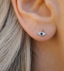 Pendientes de plata con forma de ojo malvado
