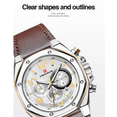 Reloj para hombre con correa de cuero genuino
