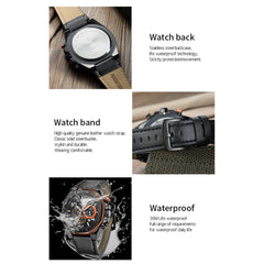 Reloj para hombre con correa de cuero genuino