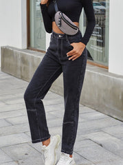 Denim Straight-leg Trousers