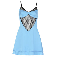 Ärmelloses Mini-Bodycon-Kleid aus Spitze mit Riemchenmuster HB0160