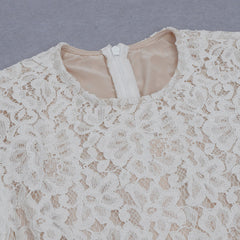 Rundhalsausschnitt Langarm Spitze Overknee Bodycon Kleid HB6904