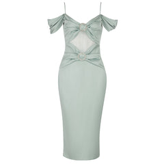 Kurzärmliges Midi-Bodycon-Kleid aus Spitze mit Trägern HB75340