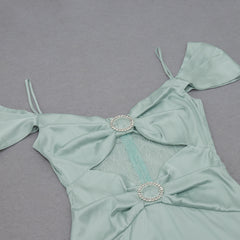 Kurzärmliges Midi-Bodycon-Kleid aus Spitze mit Trägern HB75340