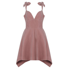 Ärmelloses Mini-Bodycon-Kleid mit Riemchen und Rüschen HB7562