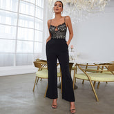 Strappy Sleeveless Lace Bodycon Jumpsuit HB76430