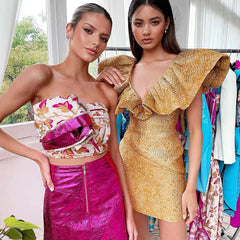 Ärmelloses, figurbetontes Minikleid mit V-Ausschnitt und Schleife HB76620