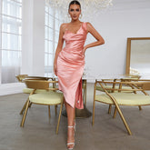 Vestido ajustado midi sin mangas con tirantes y espalda descubierta HB76650