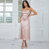 Ärmelloses Midi-Bodycon-Kleid mit Riemchen und Schleife HB76710