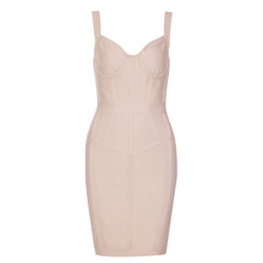 Ärmelloses Mini-Bandage-Kleid mit Riemchenmuster und Streifen HB77880