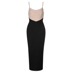 Vestido midi de tirantes, sin mangas y con escote en V HB78530