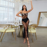 Strappy Sleeveless Maxi Lace Bandage Dress HB78920