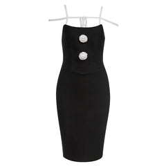 Ärmelloses Mini-Bandage-Kleid mit Blumenmuster und Trägern HB79110