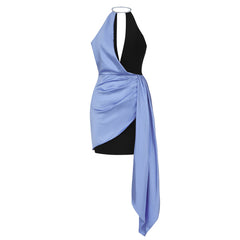 Neckholder-Mini-Bandage-Kleid mit Rüschen HB7923