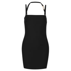 Ärmelloses Mini-Bandage-Kleid mit Riemchen und Metallnieten HB7946