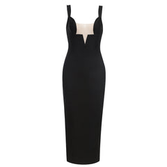 Ärmelloses Midi-Bandage-Kleid mit Schlitz und Riemchen HB79470