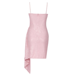 Ärmelloses Mini-Bodycon-Kleid mit Riemchen und Rüschen HB7952