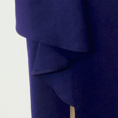 Vestido midi ajustado con volantes, sin mangas y un hombro HI1137