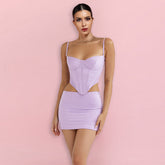 Strappy Sleeveless Exposed Waist Bodycon Set HI1327