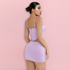 Conjunto de tirantes sin mangas con cintura expuesta HI1327