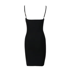 Ärmelloses Mini-Bandagekleid mit Riemchen und Strass