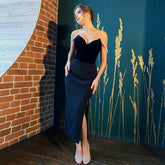 Strappy Sleeveless Slit Midi Bandage Dress