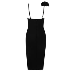 Vestido midi de tiras sin mangas con lazo