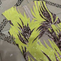 Ärmelloses Maxi-Bodycon-Kleid mit V-Ausschnitt und Pailletten HT2724