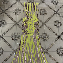 Ärmelloses Maxi-Bodycon-Kleid mit V-Ausschnitt und Pailletten HT2724