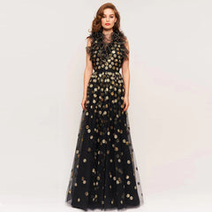 Neckholder-Ärmelloses Maxi-Bodycon-Kleid mit Rüschen HT2764