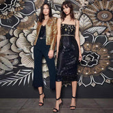 Ärmelloses Midi-Bodycon-Kleid mit Trägern und Pailletten HT2773